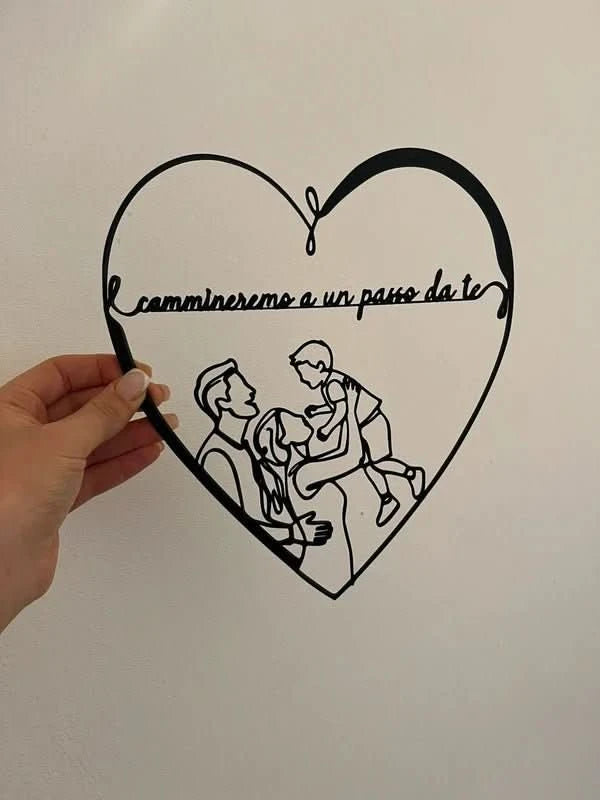 Decorazione Famiglia Cuore - Minimal3DDecor