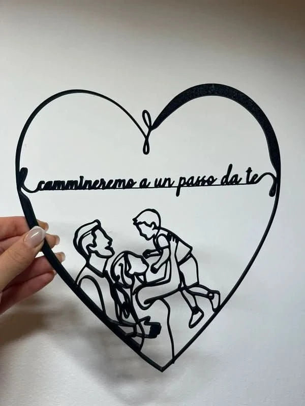 Decorazione Famiglia Cuore - Minimal3DDecor