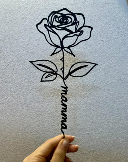 Rosa con Nome Personalizzato – Decorazione 3D - Minimal3DDecor