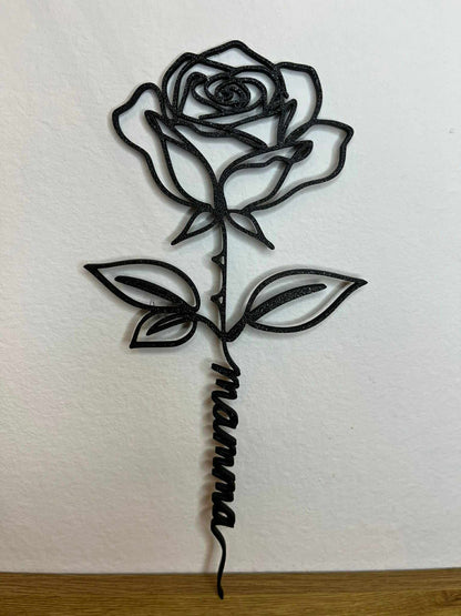 Rosa con Nome Personalizzato – Decorazione 3D - Minimal3DDecor