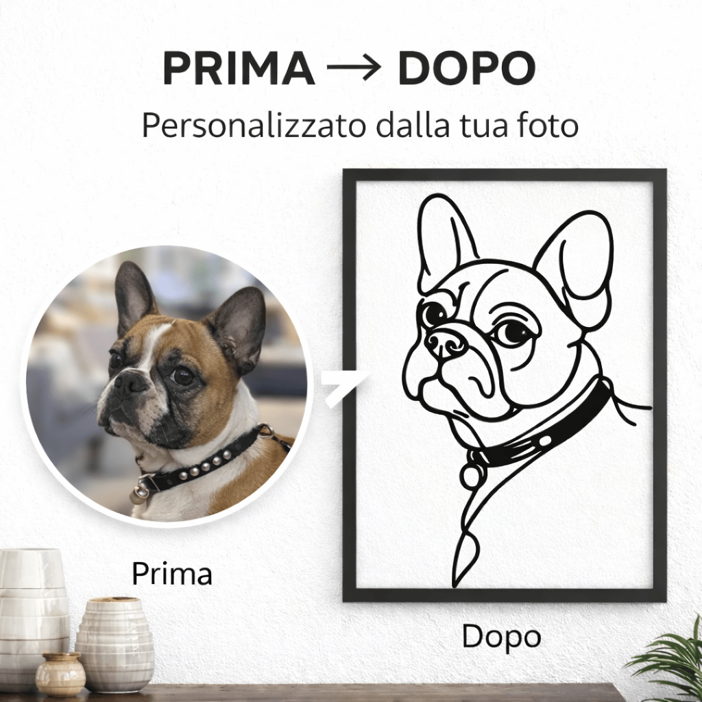 Un quadro unico del tuo cane - Minimal3DDecor