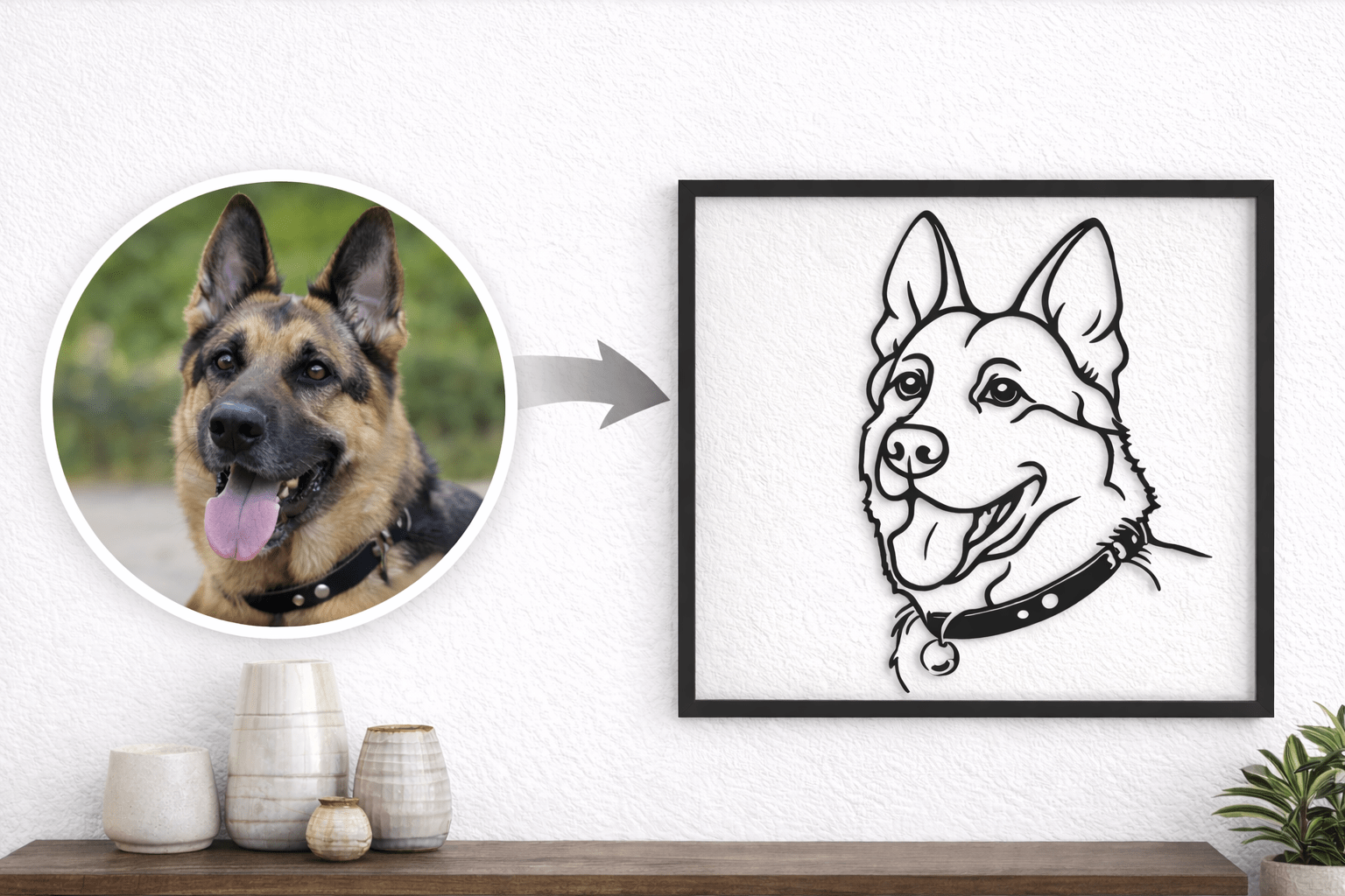 Un quadro unico del tuo cane - Minimal3DDecor
