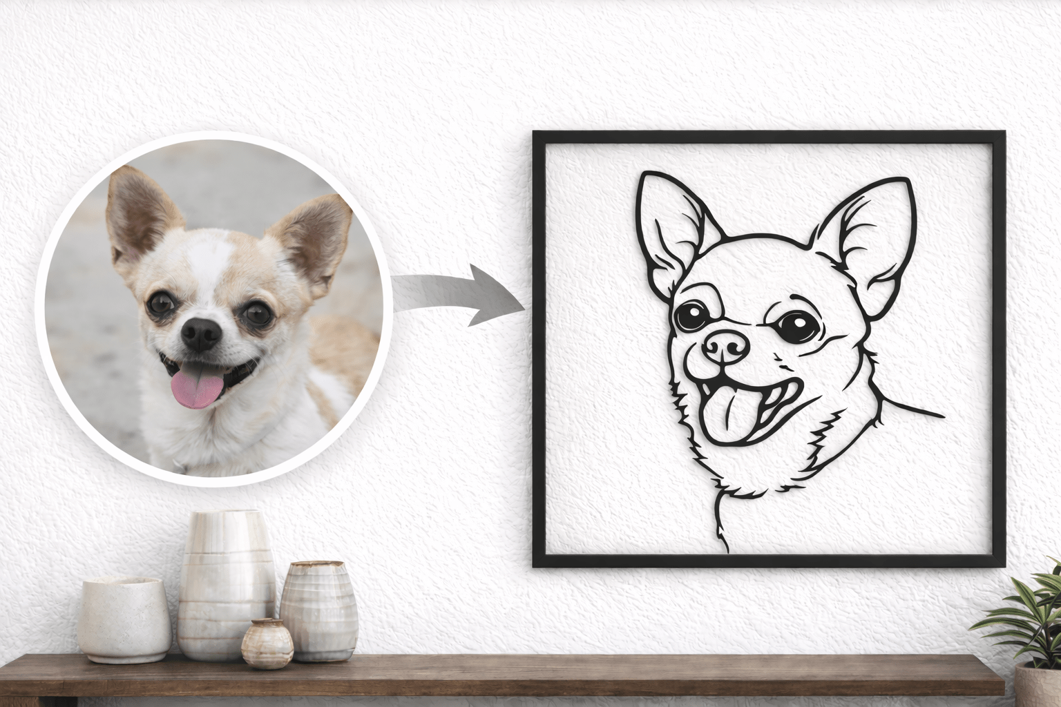 Un quadro unico del tuo cane - Minimal3DDecor