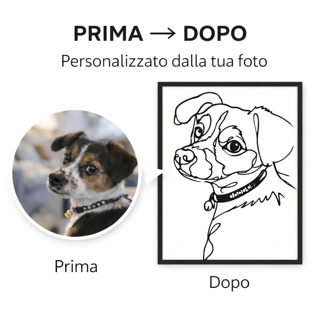 Un quadro unico del tuo cane - Minimal3DDecor