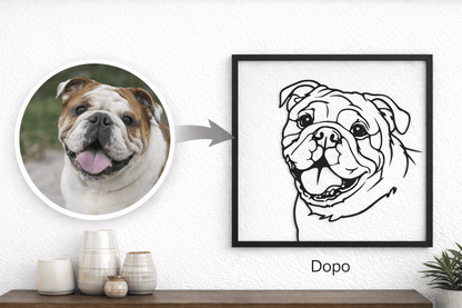Un quadro unico del tuo cane - Minimal3DDecor