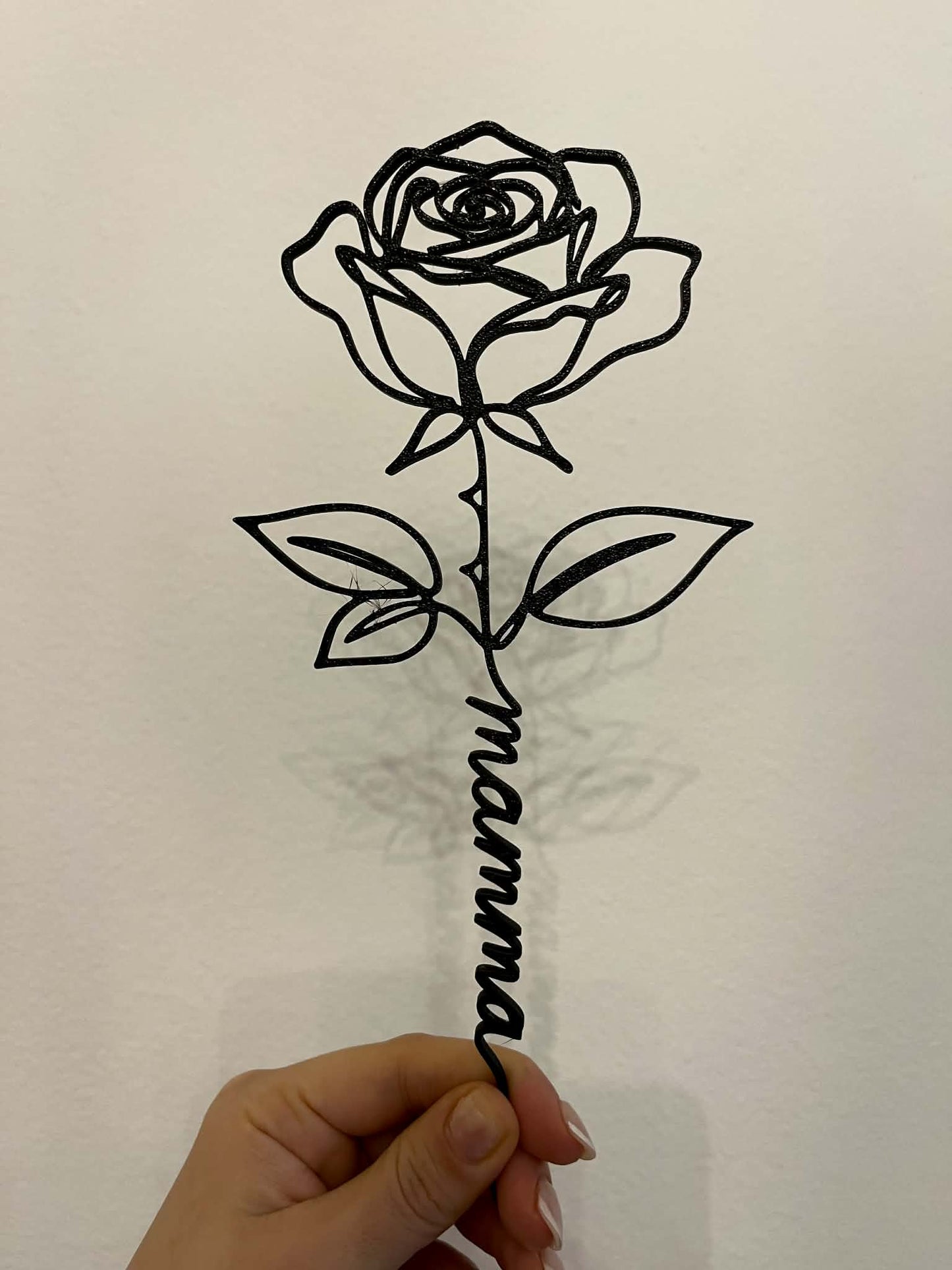 Rosa con Nome Personalizzato – Decorazione 3D - Minimal3DDecor