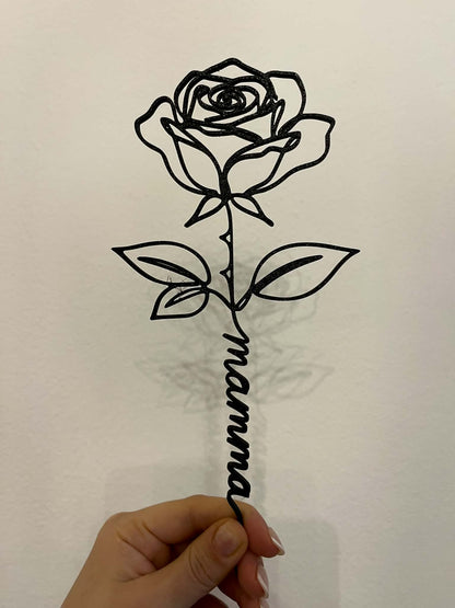 Rosa con Nome Personalizzato – Decorazione 3D - Minimal3DDecor