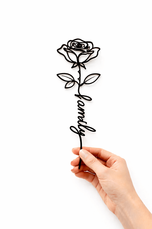Rosa con Nome Personalizzato – Decorazione 3D - Minimal3DDecor
