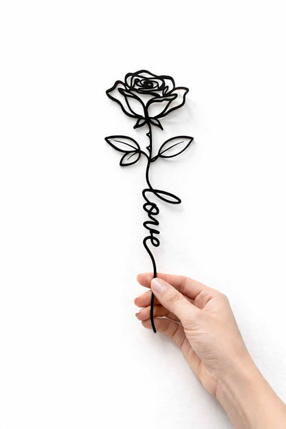 Rosa con Nome Personalizzato – Decorazione 3D - Minimal3DDecor